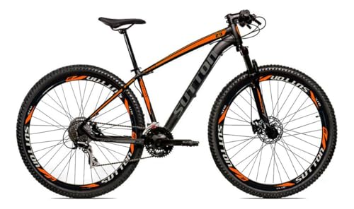 Bicicleta Aro 29 SUTTON Alumínio Shimano TZ 21 Vel Freio a Disco Ltx S50 - Preto/Laranja/Prata