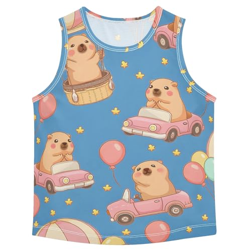 Boys' Tank Top Shirt Capybara Balloon Car Pattern Sleeveless T-Shirts