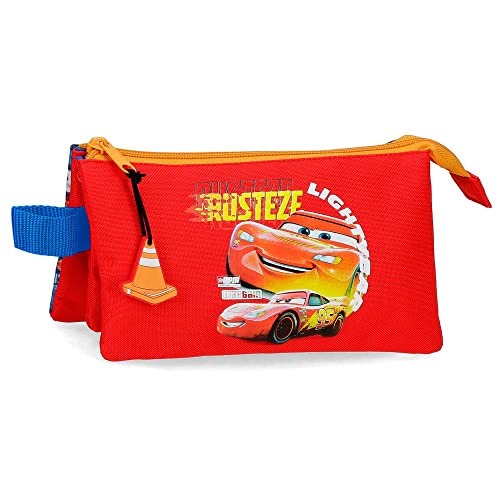 Disney Cars Rusteze Lightyear Estuche Triple Rojo 22X12X5 Cms Poliéster
