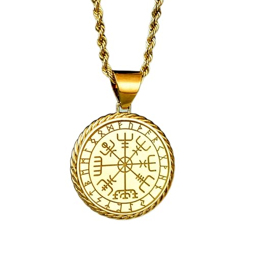 Boussole viking Vegvisir argent 925 : le collier talisman pour trouver son chemin