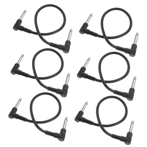 Hemoton Sturdy Guitar Effect Cable 6-Pack Short Guitar Patch Cable 30cm Musical Instrument Accessory