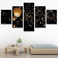 SIGNWIN 5 Panel Canvas Wall Art Modern Art Abstract Closeup Industrial Modern Art Multicolor Patterns for Home Decorations Ready to Hang - 60