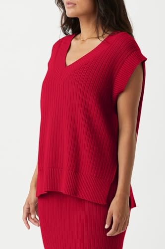 Image of Saodimallsu Womens V Neck Sweater Vest Oversized Ribbed Knit Sleeveless Casual Loose Fit Pullover Tank Top