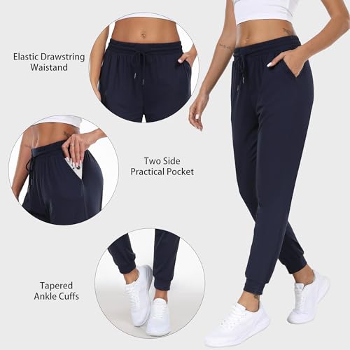 Women's Joggers with Pockets,Women Sweatpants for Loung Yoga Workout Running Casual Pants 3PACK4