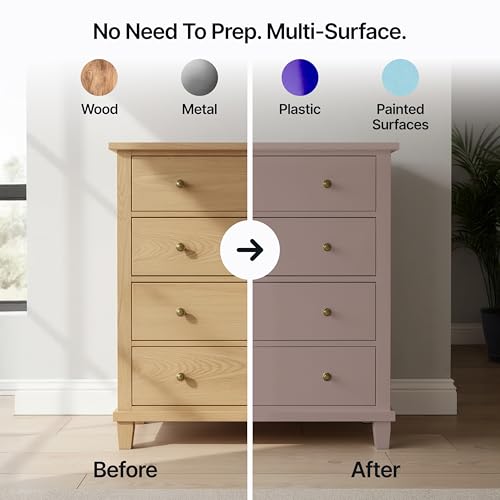 Hemway Chalk Based Furniture Paint, Dark Clay Brown 1L, Matt Finish Shabby Chic, Chalk Paint Furniture & Walls, Quick Dry & 1 Coat