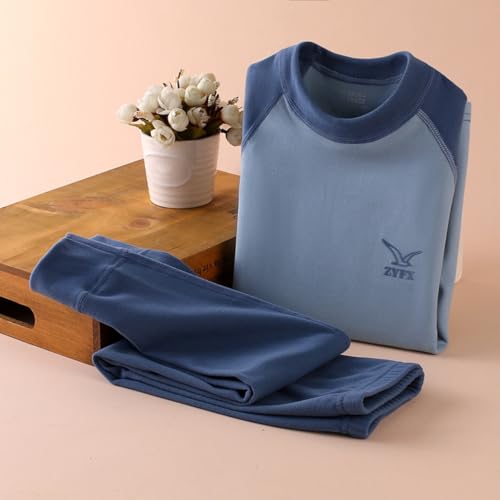 Kids Boys Girls Thermal Underwear Unisex Fall Thickened Long Sleeve Base Layer Pullover Tops+Pants 𝐏ajamas Sets3