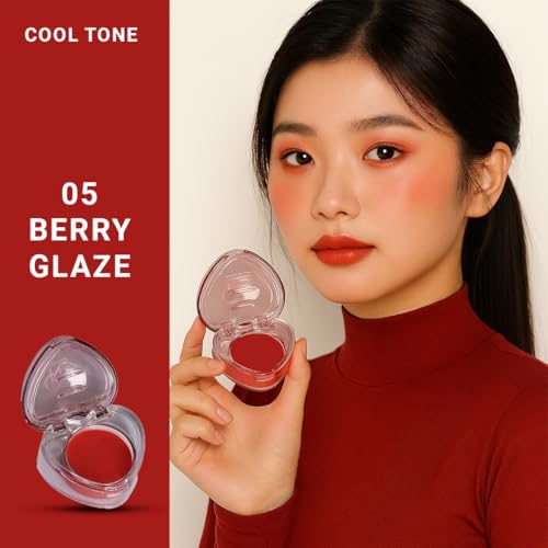 Image of Cuffs N Lashes Sweet Heart Blurry Pudding Blush 5g Lip & Cheek Mud - 05| Berry Glaze | Hydrating Tint with Hyaluronic Acid & Vitamin E | Soft Blur Cream Blush & Lip Tint