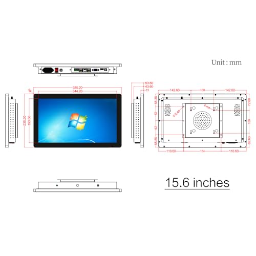 Image of 15.6 inch Capacitive Touch Screen Computer Panel PC,Intel i5-3210M /i5-4200U /i7-8565u /i5-10210U,Windows 10