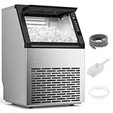 COWSAR Commercial Ice Maker Machine, 80Lbs/24H Freestanding Undercounter Ice Maker with 24Lbs Storage Capacity, Self-Cleaning Ice Machine for Home, Bar, Restaurant, Office, Outdoor