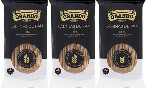 Picos Gourmet Rústicos - Envío 24 h - Hojas de Pan - Láminas - Tostas - Bread Leaves - Regañás - Los mejores picos - 3 x Bolsa 150 g (Láminas)