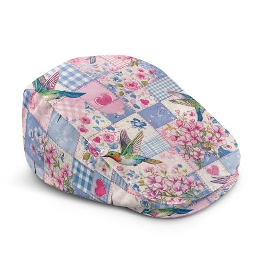 Casquette gavroche imprimée oiseau pour femme style golf urbain chic