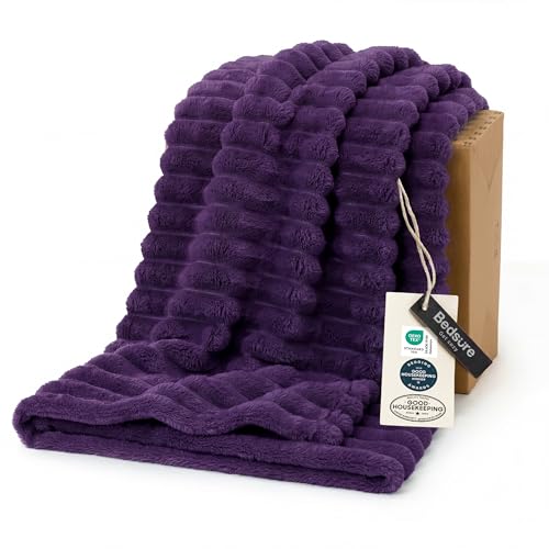 Bedsure GentleSoft Purple Fleece Blanket for Couch - Cozy Soft Blankets for Women, Cute Small Throws for Girls, 50x60 Inches