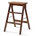 Składany stołek schodkowy Składany stołek schodkowy 3 dla dorosłych / seniorów, przenośna drewniana drabina schodowa do kuchni / sypialni Maksymalne obciążenie Stołki schodowe z łóżkiem do wysokich łóżek 150 kg (brązowy)
