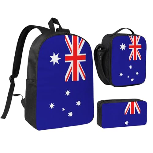 Sac à dos école drapeau australien idéal pour le collège avec son sac repas et sa trousse