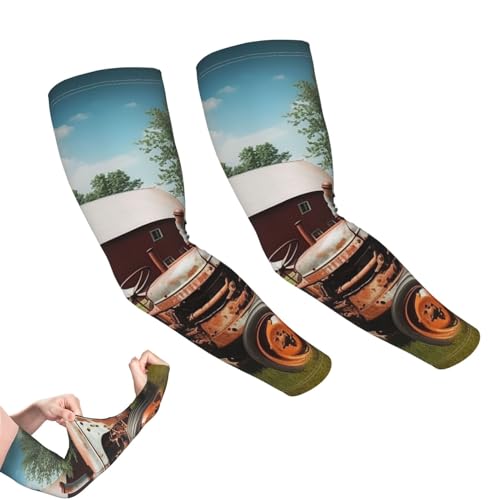 VTCTOASY Arm Sleeves for Men Women UV Sun Protection Sleeves Company Farm Tractor Arm Sleeve Cooling Tattoo Cover