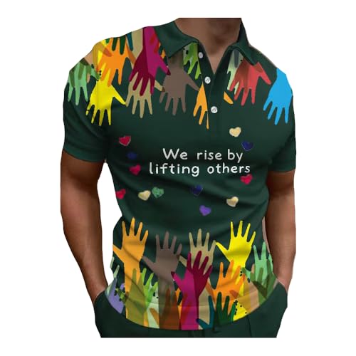 Men's Pride Month We Rise by Lifting Others Casual Polo Shirt