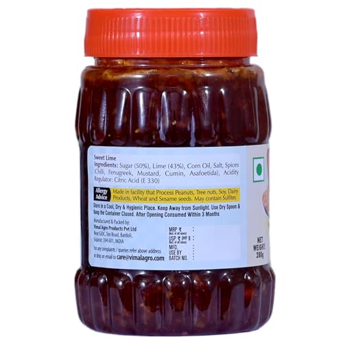 Image of SWAD Sweet Lime Pickle | Khatta Meetha Nimbu Achar | No Preservatives | Traditional Indian Nimbu Pickle | Pack of 3 (280g Each)