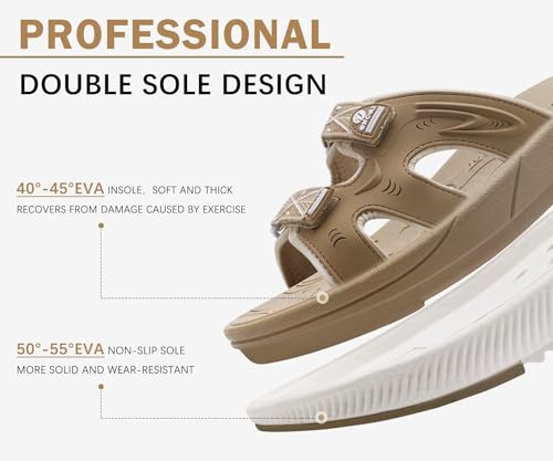 ONCAI Womens Orthotic Sandals Ladies Recovery Walking Slides Arch Support Plantar Fasciitis Comfort Orthopedic Soft Cushion Summer Adjustable Sandalias Size 6-124