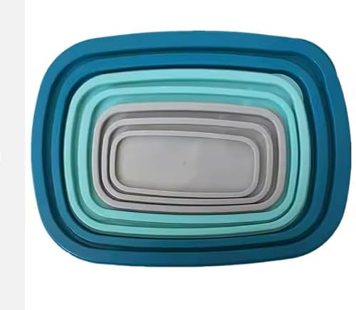 Mr.gadget's Solutions Rainbow 7-Piece Rectangle Food Storage Container Set | Bpa-Free Plastic With Lids | Airtight, Leak-Proof, Microwave, Freezer & Dishwasher Safe