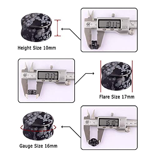 Qmcandy 10 Pairs-12 Pairs Natural Stone Ear Plugs Double Flare Saddle Stretching Gauges Expander 2G-5/8 inch4