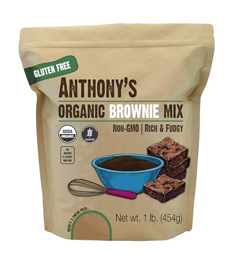 Anthony's Organic Brownie Mix,1 lb, Gluten Free, Dairy Free, Non
