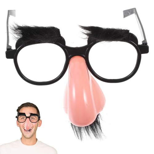 TOYANDONA Disguise okulary z dużym nosem, brwi i wąsami, zabawne okulary dla starszego mężczyzny, rekwizyty do kostiumu, na Halloween, urodziny, imprezy maskaradowe, 1 szt