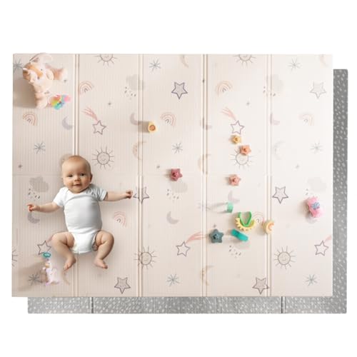 Nuby - Tapis d'Éveil Réversible - Tapis de Jeux Bébé Sécurisé - Léger et Pliable - Facile à Plier, Ranger et Transporter - Avec un Design Amusant - 200x150x1cm - Jeu Bébé 1 an et +