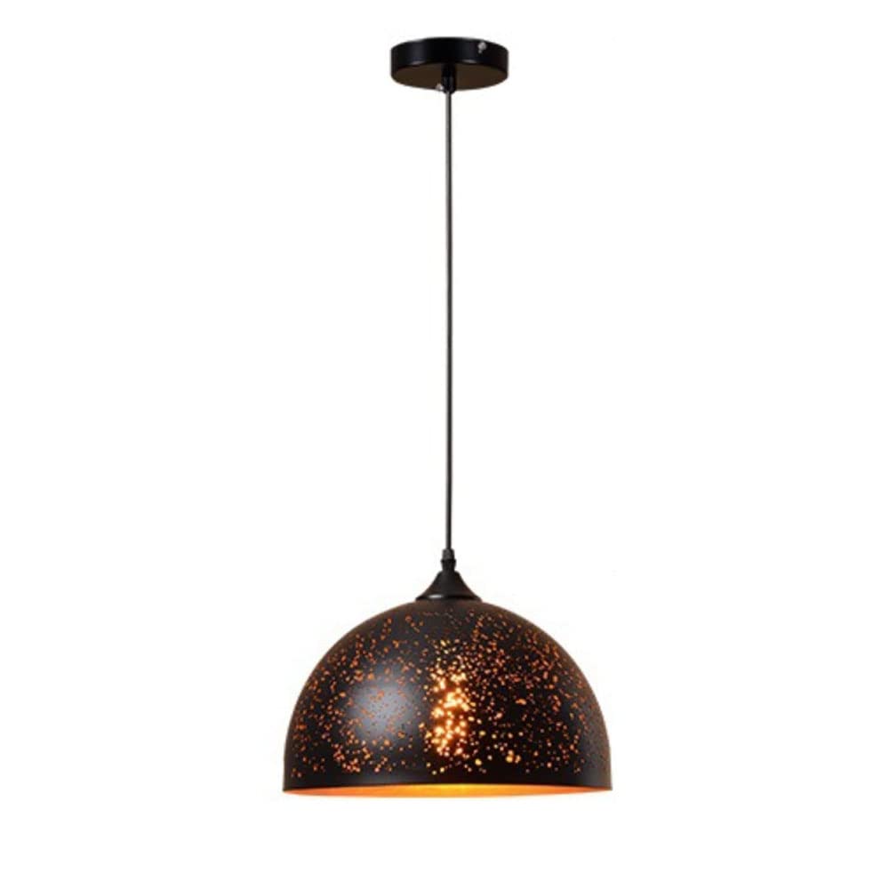 Lampe à suspension étoilée en fer forgé au design noir mat géométrique