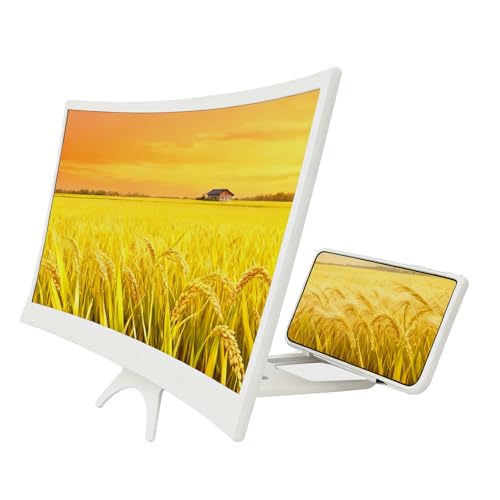 Pantalla - Lupa del teléfono, lente ultra transparente, pantalla de doce pulgadas | Módulo avanzado de mejora de la proyección visual, de ajuste del soporte d