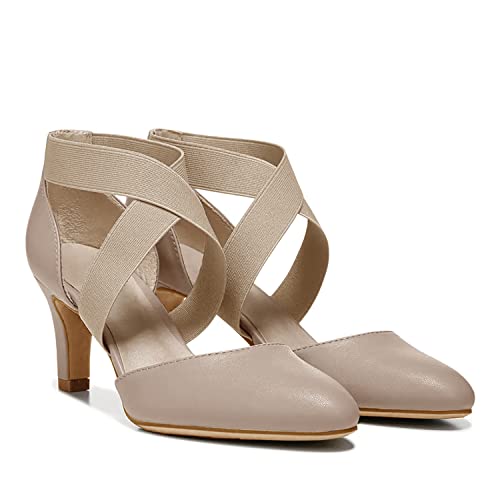 Womens Closed Toe Pumps Mid Kitten Heels Elastic Crossed Strap Band D'orsay Wedding Dress Shoes #TOP29