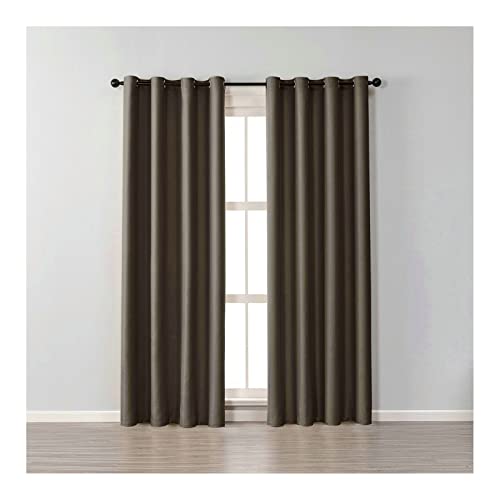 Cortinas opacas de dormitorio modernas en algodón suave de 244 x 137 cm 2