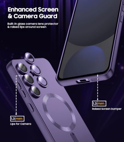 Image of DIZORO Samsung S25 fe Case, Compatible with Mag Safe Back Cover, Matte Luxury Metallic Luster Flexible TPU Wireless Charging Shockproof Case with Camera Protector (Metallic Silver)