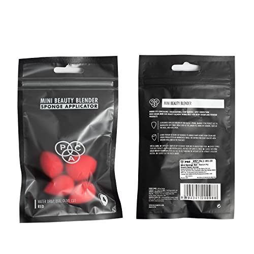 Image of PAC Mini Sponge Set (Water Drop, Egg, Olive Cut) (Red) (4 Pc)