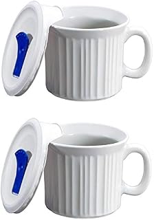 CorningWare Colours Pop-Ins 20-oz Soup Mug with Lid - 2 Pack (French White)