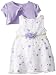 Youngland Baby Girls' Purple Schiffli Dress with Knit Shrug, White/Purple, 3-6 Months