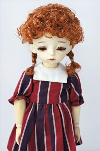 1/6 YOSD Doll Accessories JD570 6-7inch 16-18CM Woof curlys Sheep Shawn Synthetic Mohair BJD Wigs (L.t Carrot)