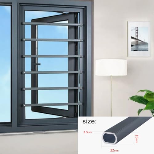 Red de seguridad para ventanas con tiras de protección ajustables de 50cm color verde, 3 piezas 7