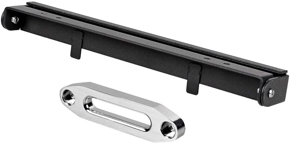 AMOPA for Synthetic Winch Rope Cable Lead Guide ATV UTV Jeep Truck Flip-Up License Plate Holder Mount Bracket and 4 4/5