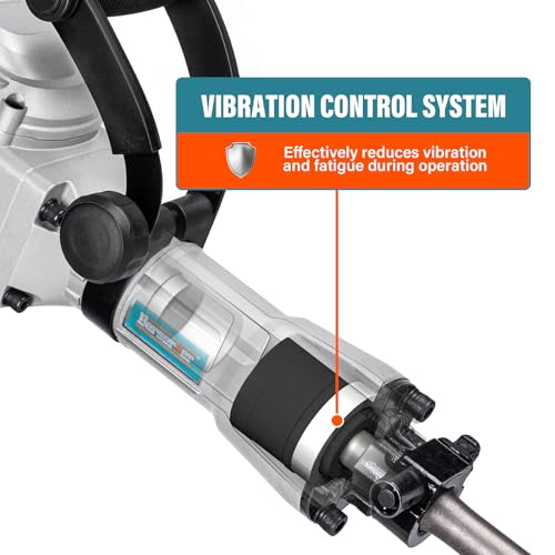 Berserker 1700W 30-Pound Demolition Jack Hammer with 1-3/16" Hex, 14-Amp Corded Electric Heavy Duty Demo Chipping Hammer Concrete/Pavement Breaker with Carrying Case Flat Chisel Bull Point Chisel