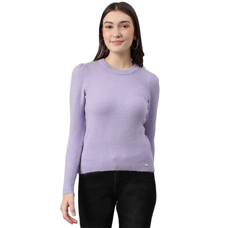 Image of Woods Women Acrylic Round Neck Sweaters