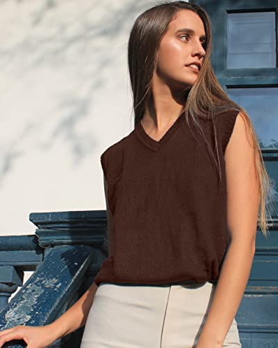 Image of TINKUY Peru Women's Alpaca Wool V-Neck Sweater Vest - Soft Knitted Pullover - Authentic Peruvian Wool - Sizes S-2XL