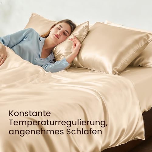 THXSILK 25 Momme Seide Kissenbezug für Haar und Haut - Maulbeerseide Kissenbezug - Hypoallergen mit Versteckter Reißverschluss - Pure Seide… – Ansicht 3