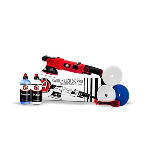 Adam's Polishes SK Pro 15mm Car Polisher Kit 7 Item- Professional Buffer Polisher for Car Detailing | Use W/Car Polish, Polishing Compound, or Car Scratch Remover | Car Wash Clay Bar Ceramic Coating
