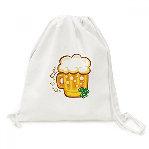 Sac cordon trèfle jaune bière Irlande cadeau idéal Saint Patrick