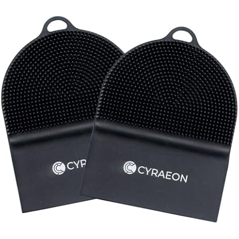 Cyraeon 2 Pcs Kitchen Silicone Scrubbing Brush, Hygienic & Antibacterial for Cleaning Dishes, Cleaning Worktops, Equipment and Appliances. Pan Safe Silicone Scrubber. Non-Scratch Scrubbing Sponge Cover
