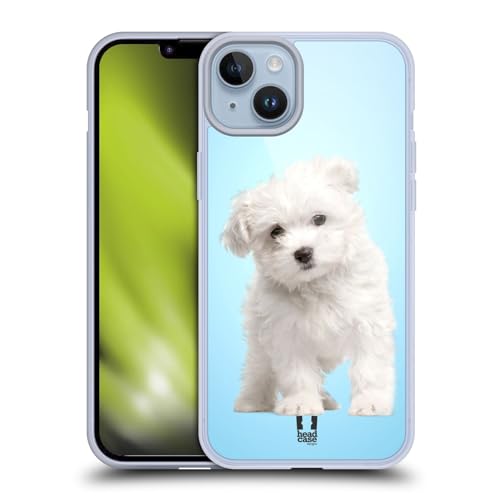 Head Case Designs Maltese Puppy Popular Dog Breeds Gel Case [Military Grade Protection] Compatible with Apple iPhone 14 Plus and Compatible with MagSafe
