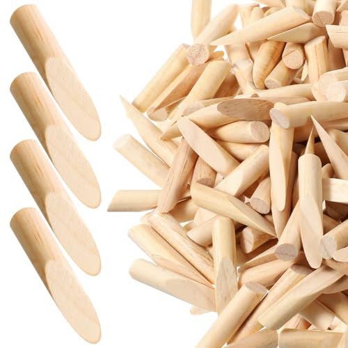 SHENLIU 300 Pack Solid Wood Pocket Hole Plugs Pocket Hole Jig Wooden Plugs Pine for Pockets Hole Jig Woodworking Tool Pine Wood Plug for Holes Jig Accessories