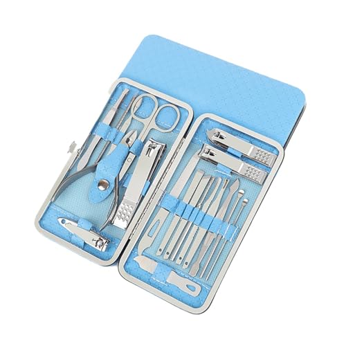 Cortaúñas de Acero Inoxidable, Juego de cortaúñas, cortaúñas para pies y Set de manicura, Ideas de Regalo (Azul)