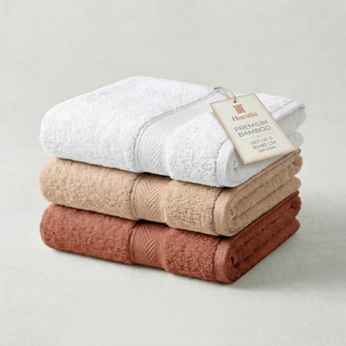 Bamboo Skincare Face Towels – 550 GSM Ultra Soft & Quick Dry – 30...