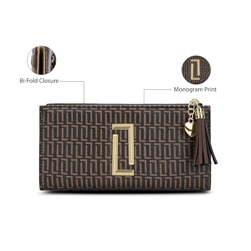 Image of Lavie Luxe Women's Mono Safain25 Bifold Zip Wallet |Gift For Ladies